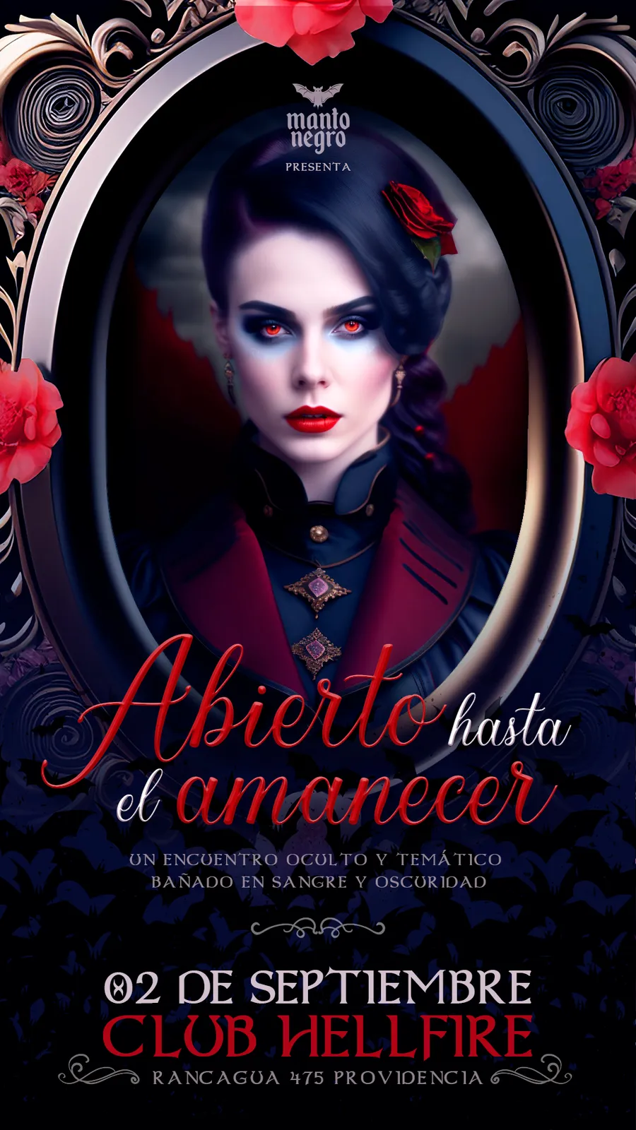 Manto Negro presenta "Abierto hasta el Amanecer": DRAG, Sangre de Rosas y Vampire Liver en vivo