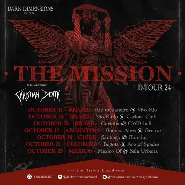 The Mission y Christian Death en Latinoamérica este 2024